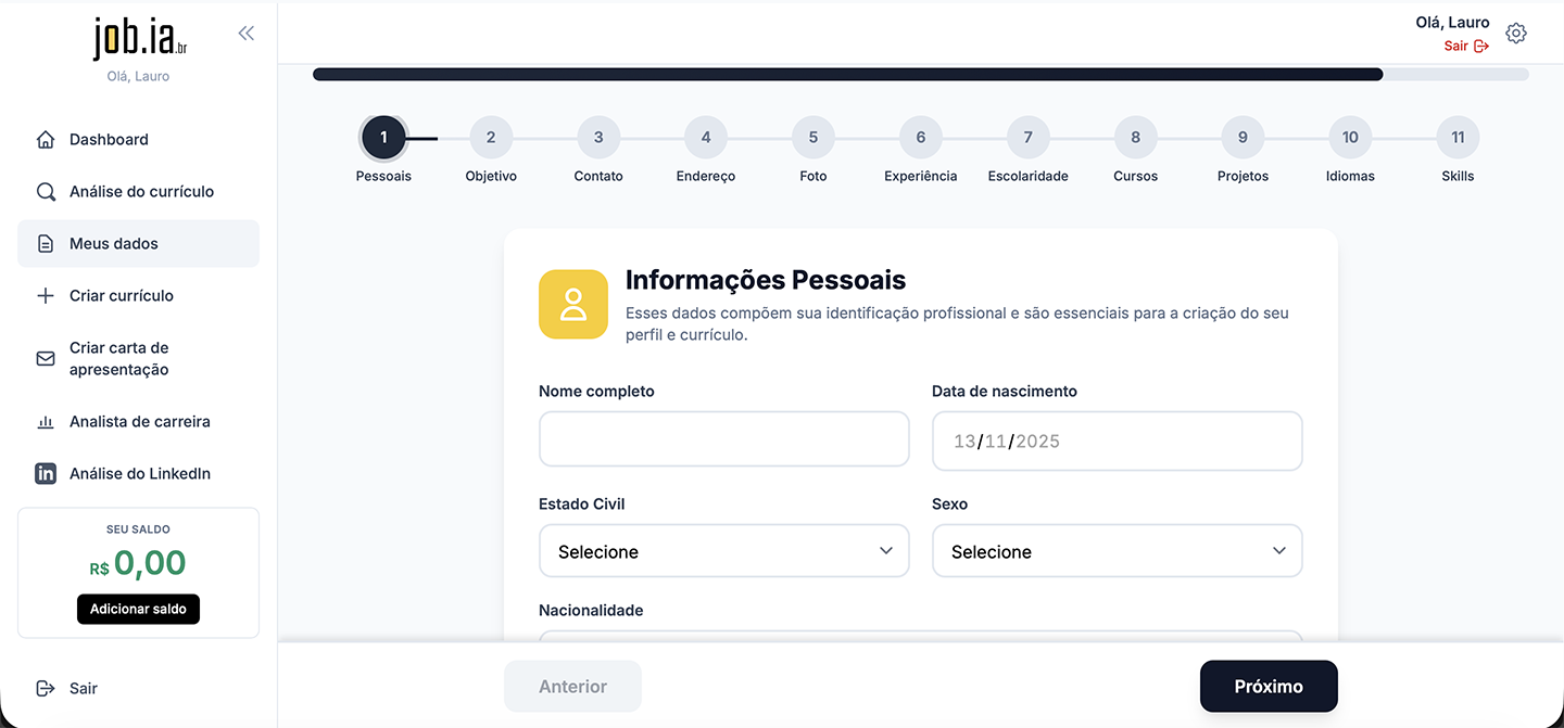 Passo 2 - Adicione seus Dados